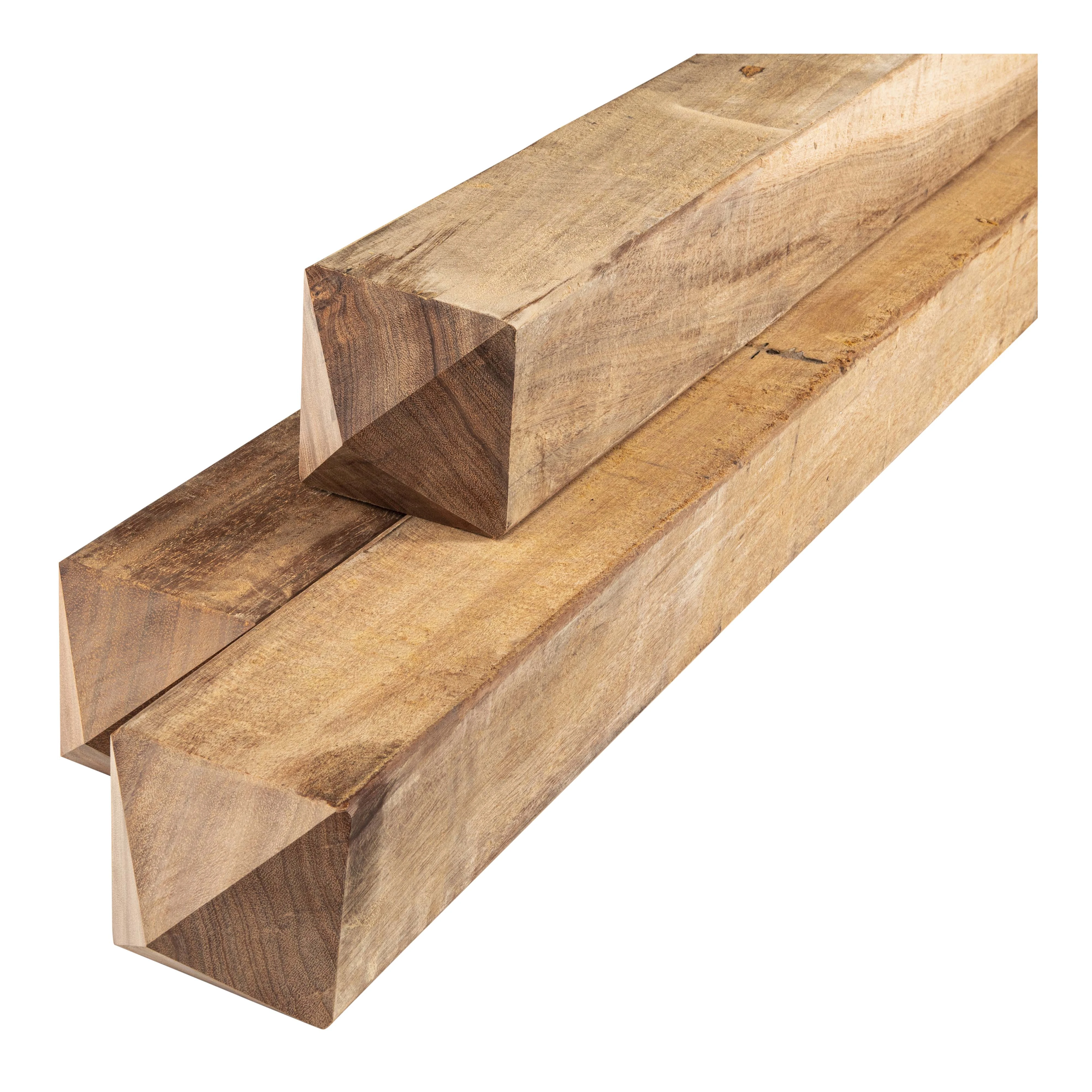 Hardhout Paal 11.5 x 11.5 cm (115 x 115 mm) met diamantkop - Lengte 300 cm - Afbeelding 1